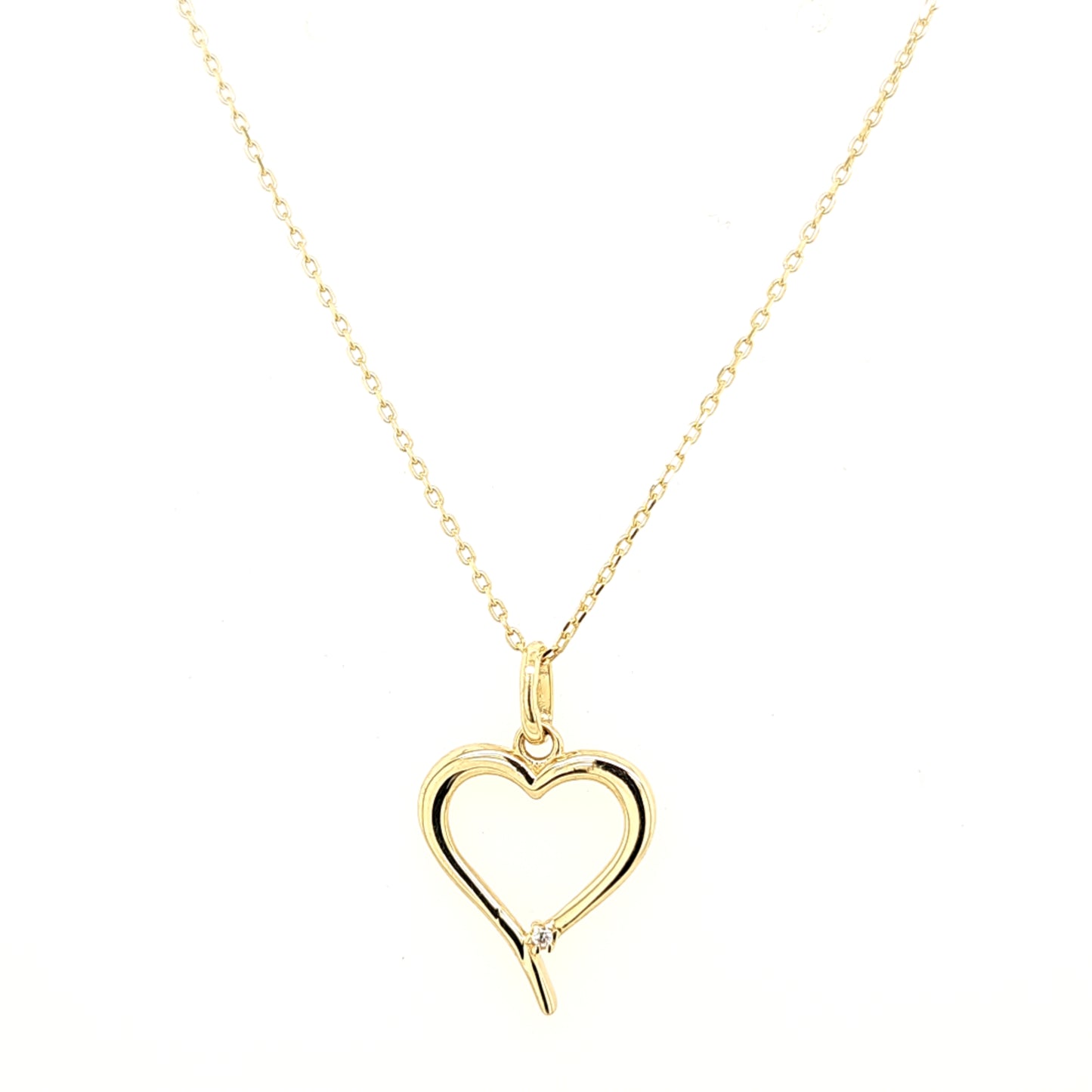 14K Gold | Halskette Herz mit Zirkonia