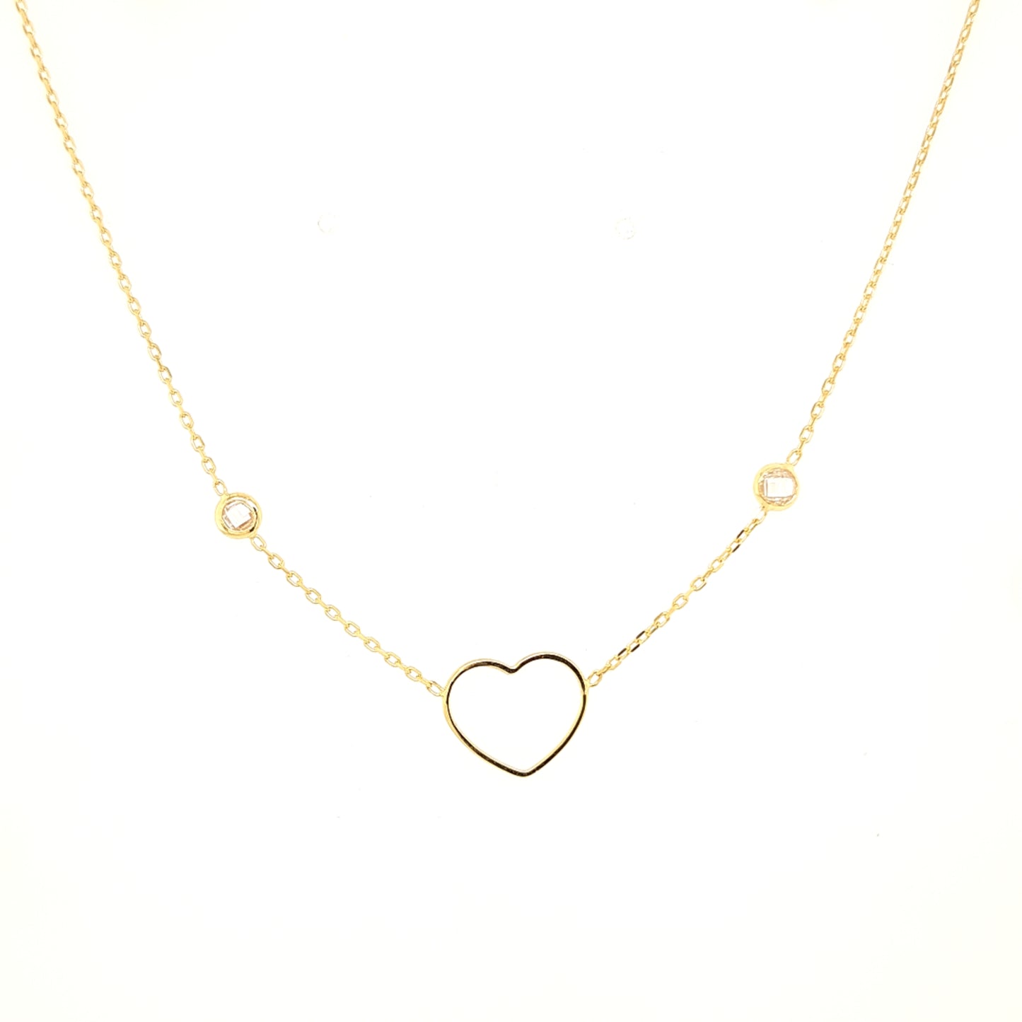 14K Gold | Halskette Herz mit Zirkonia