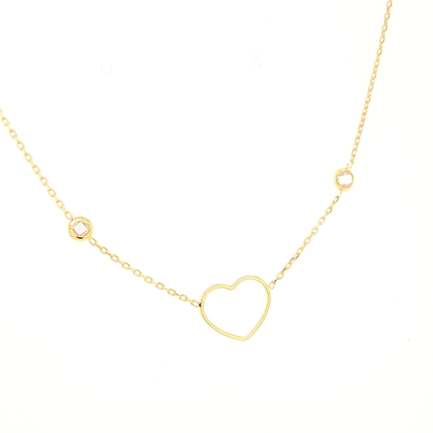 14K Gold | Halskette Herz mit Zirkonia