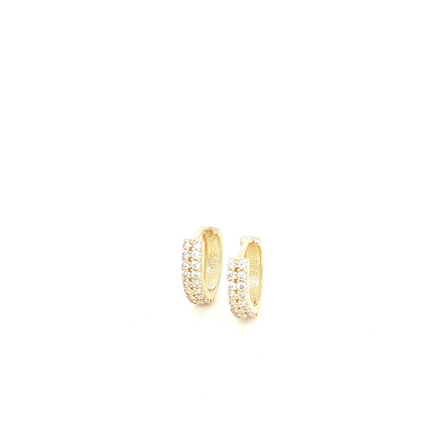 14K Gold | Ohrstecker Creole mit Zirkonia