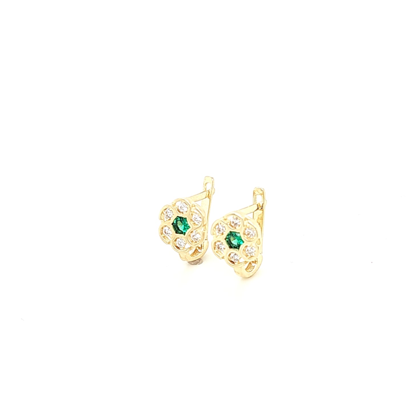14K Gold | Ohrstecker Blume mit Zikonia