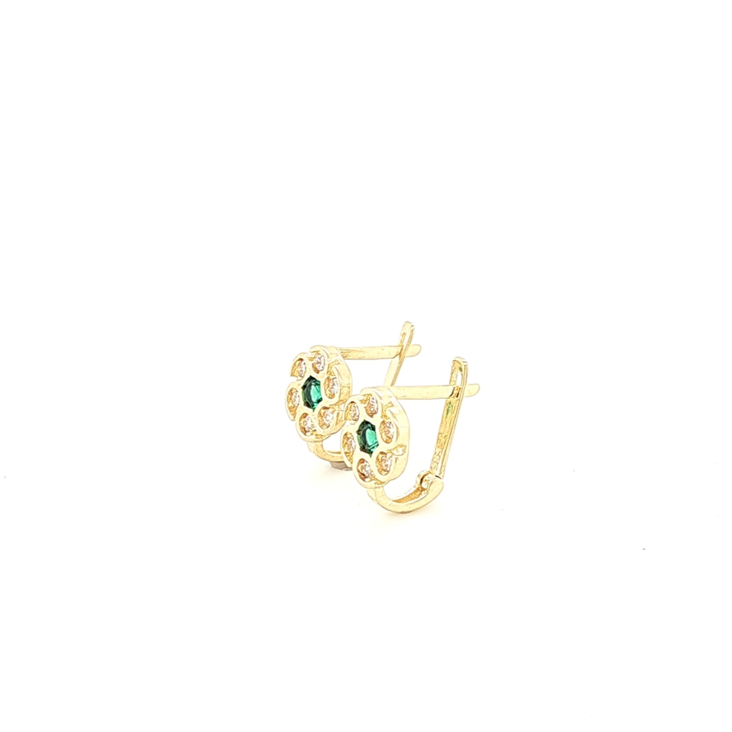 14K Gold | Ohrstecker Blume mit Zikonia