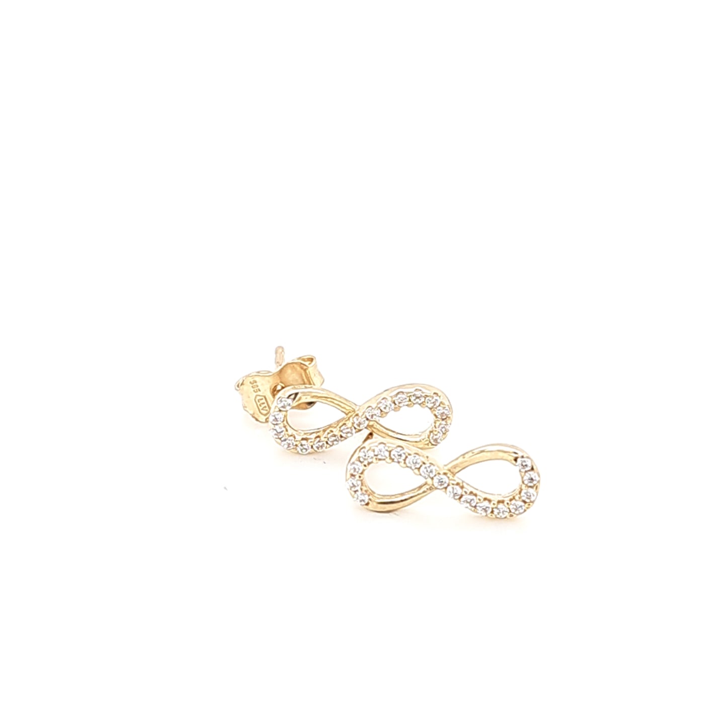 14K Gold | Ohrstecker mit Infinity und Zirkonia