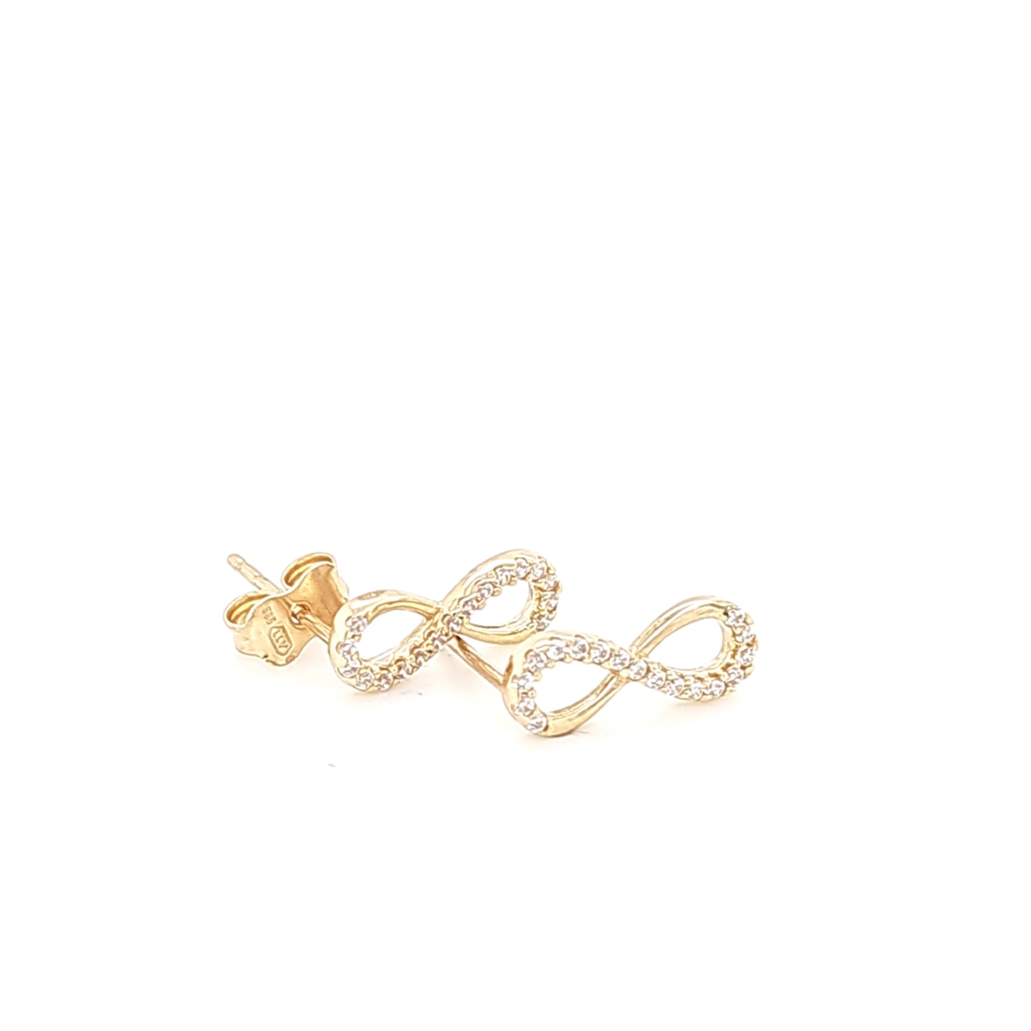 14K Gold | Ohrstecker mit Infinity und Zirkonia