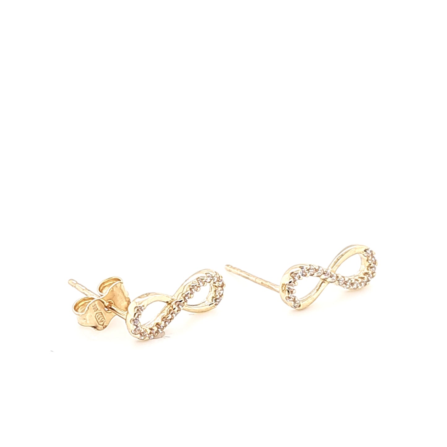 14K Gold | Ohrstecker mit Infinity und Zirkonia