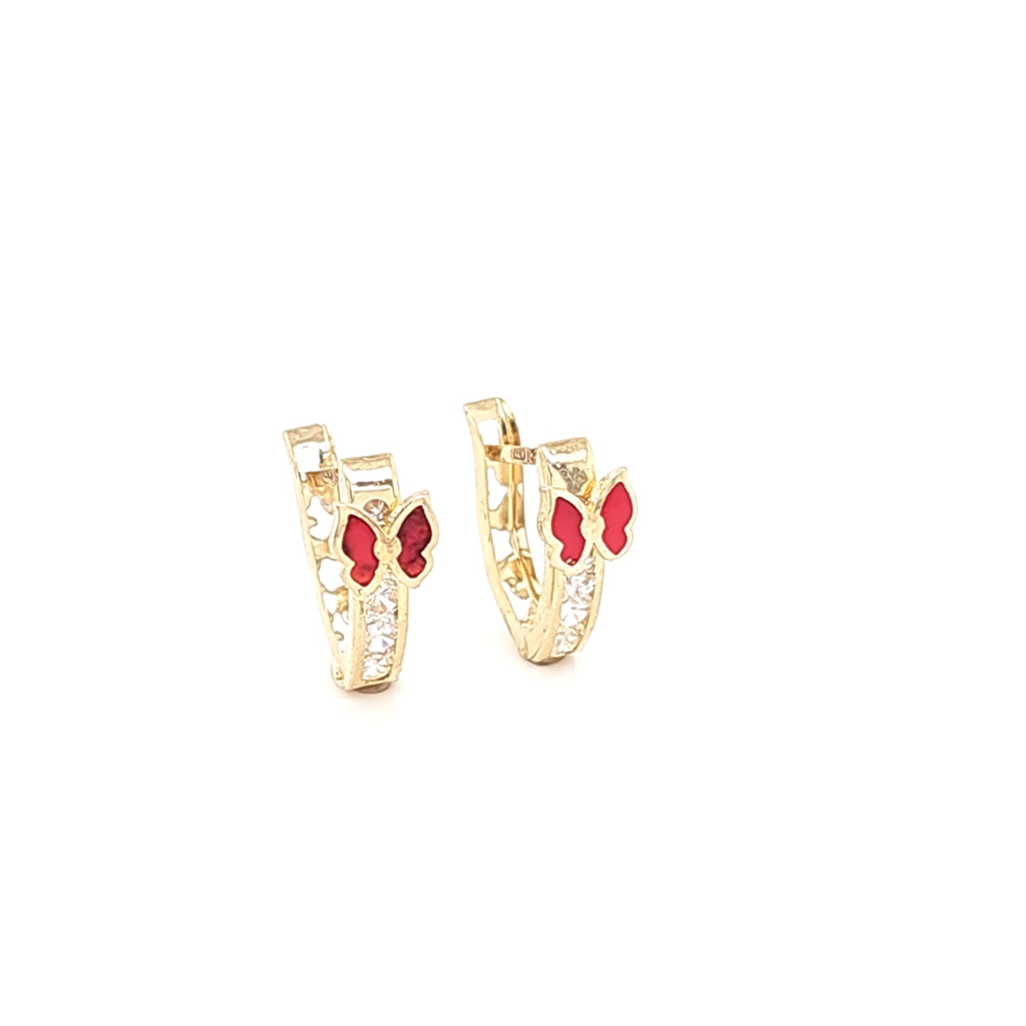 14K Gold | Ohrstecker Schmetterling mit Zirkonia