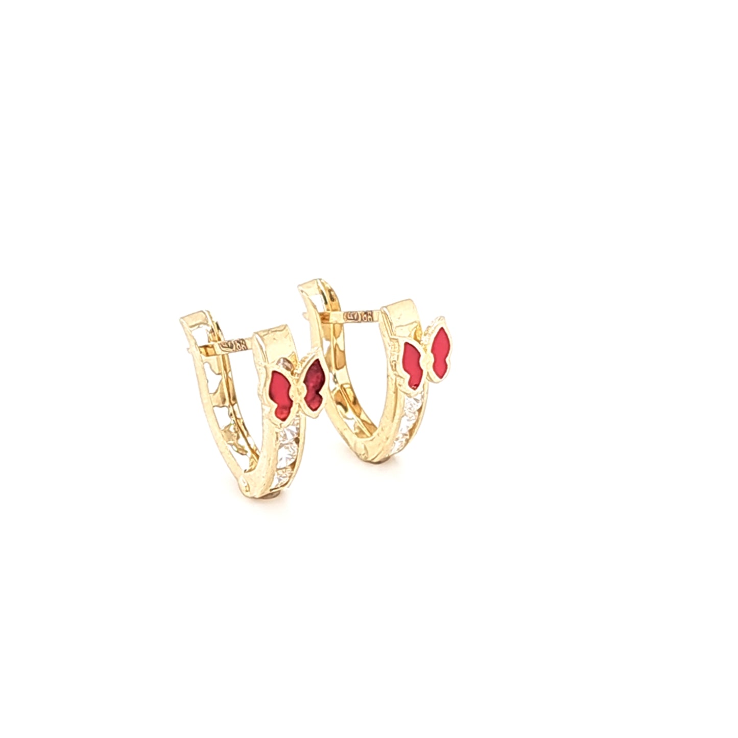 14K Gold | Ohrstecker Schmetterling mit Zirkonia