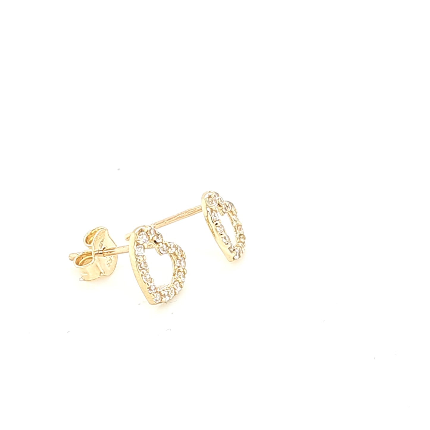 14K Gold | Ohrstecker Herz mit Zirkonia