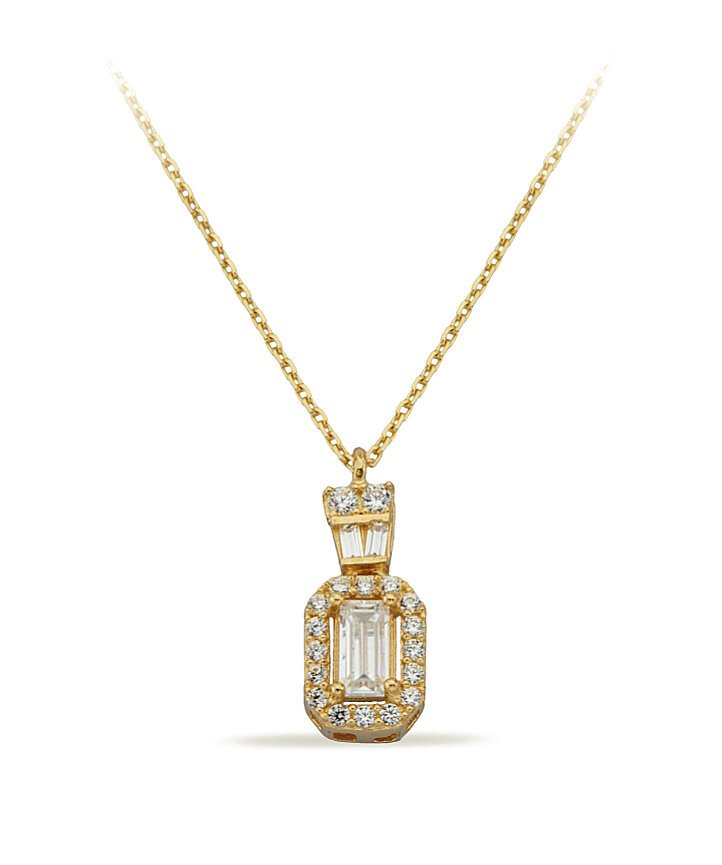 14K Gold | Halskette mit Zirkonia K2042