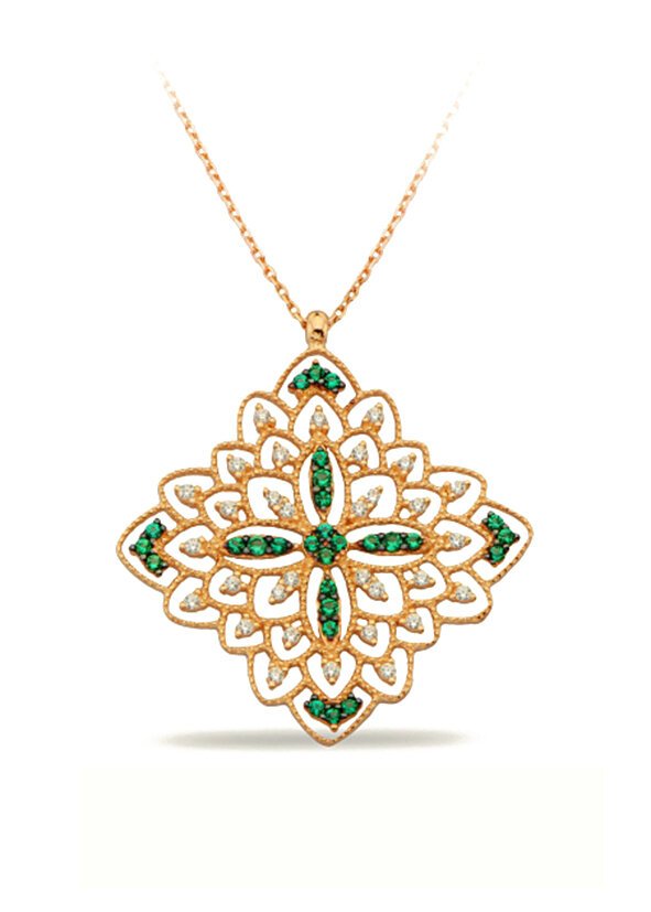 14K Gold | Halskette mit Zirkonia K1034B