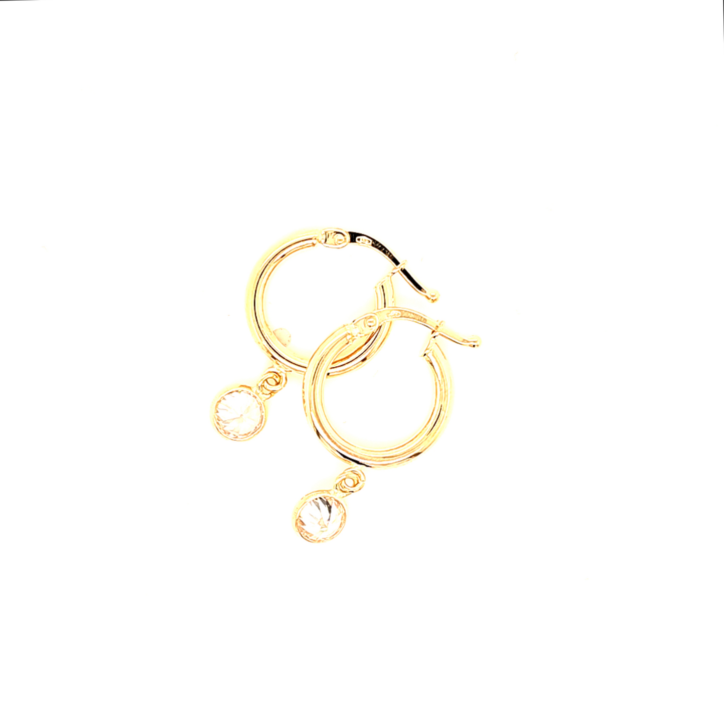 14K Gold | Ohrstecker Creole mit Zirkonia