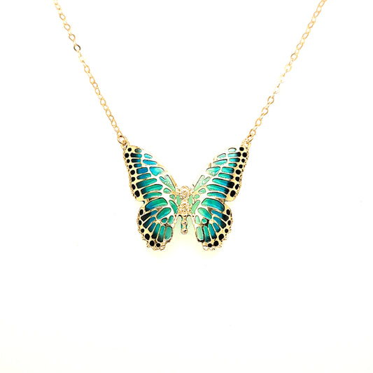 14K Gold | Halskette Schmetterling