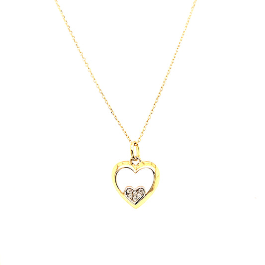 14K Gold | Halskette Herz mit Zirkonia