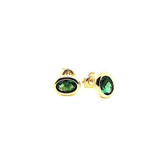 14K Gold | Ohrstecker Creole mit Zirkonia