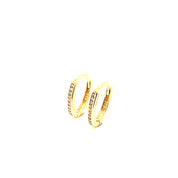 14K Gold | Ohrstecker Creole mit Zirkonia