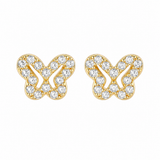 14K Gold | Ohrstecker Schmetterling mit Zirkonia O120