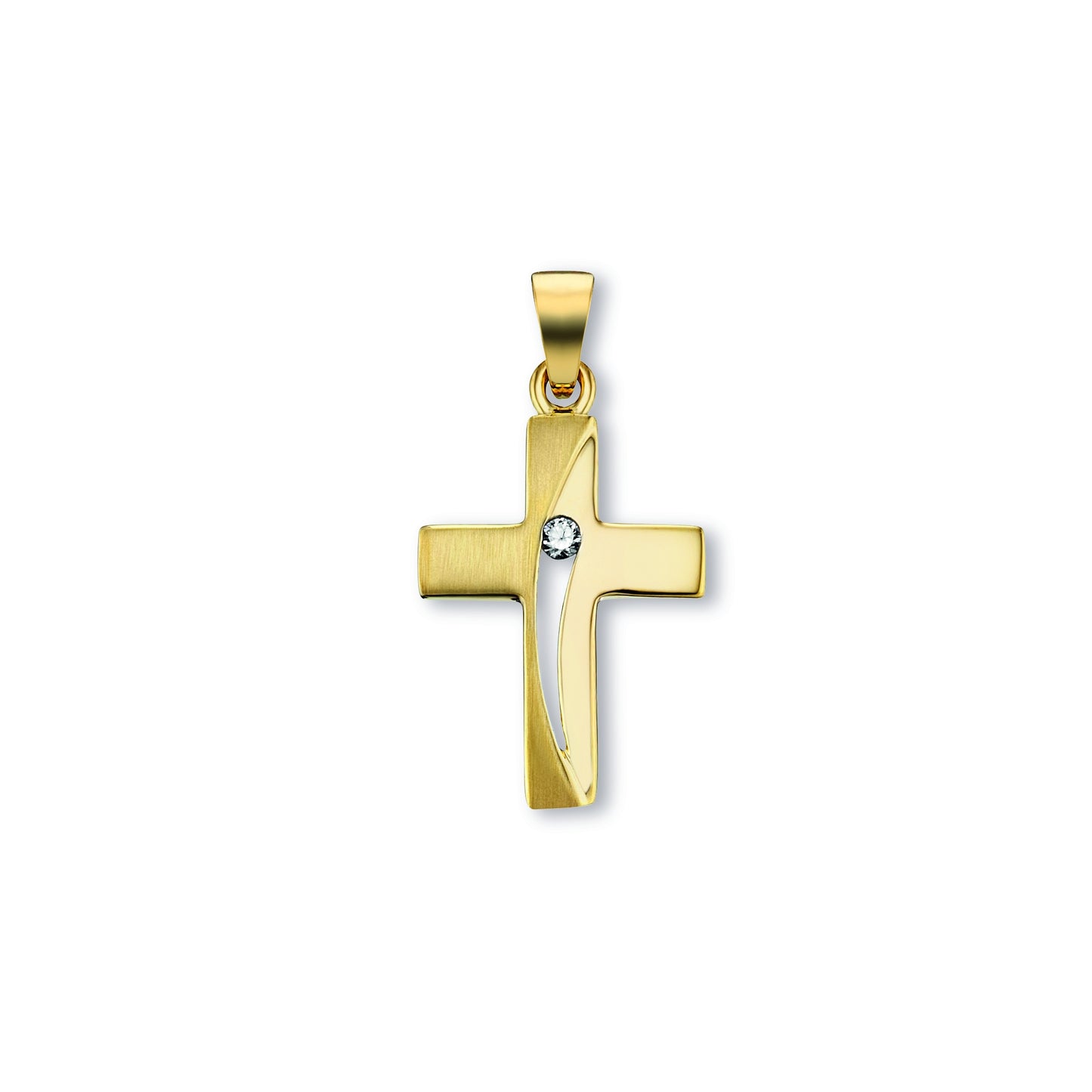 8K Gold | Anhänger Kreuz Zirkonia