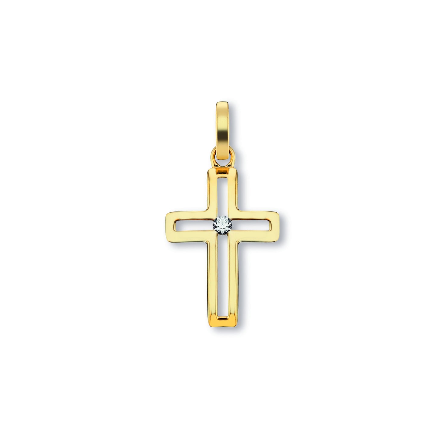 8K Gold | Anhänger Kreuz Zirkonia