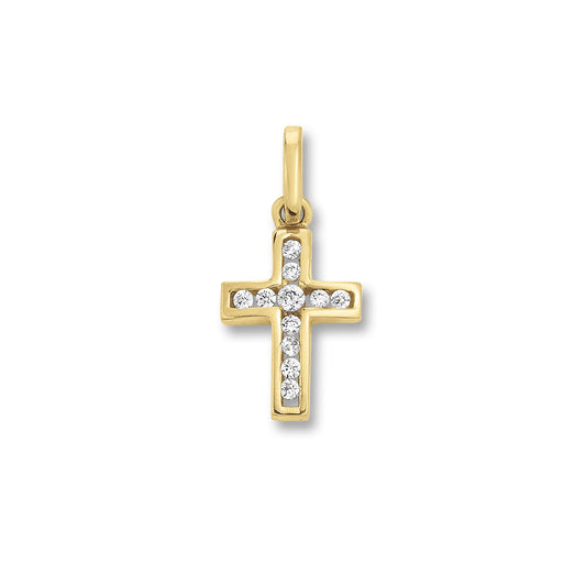 8K Gold | Anhänger Kreuz Zirkonia