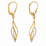 14K Gold | Schwungvolle Ohrhänger mit Zirkonia Steinen O325