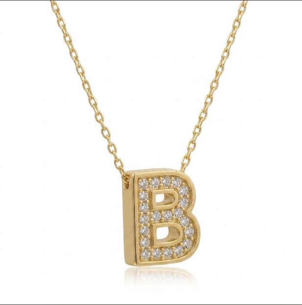 14K Gold | Halskette Buchstabe