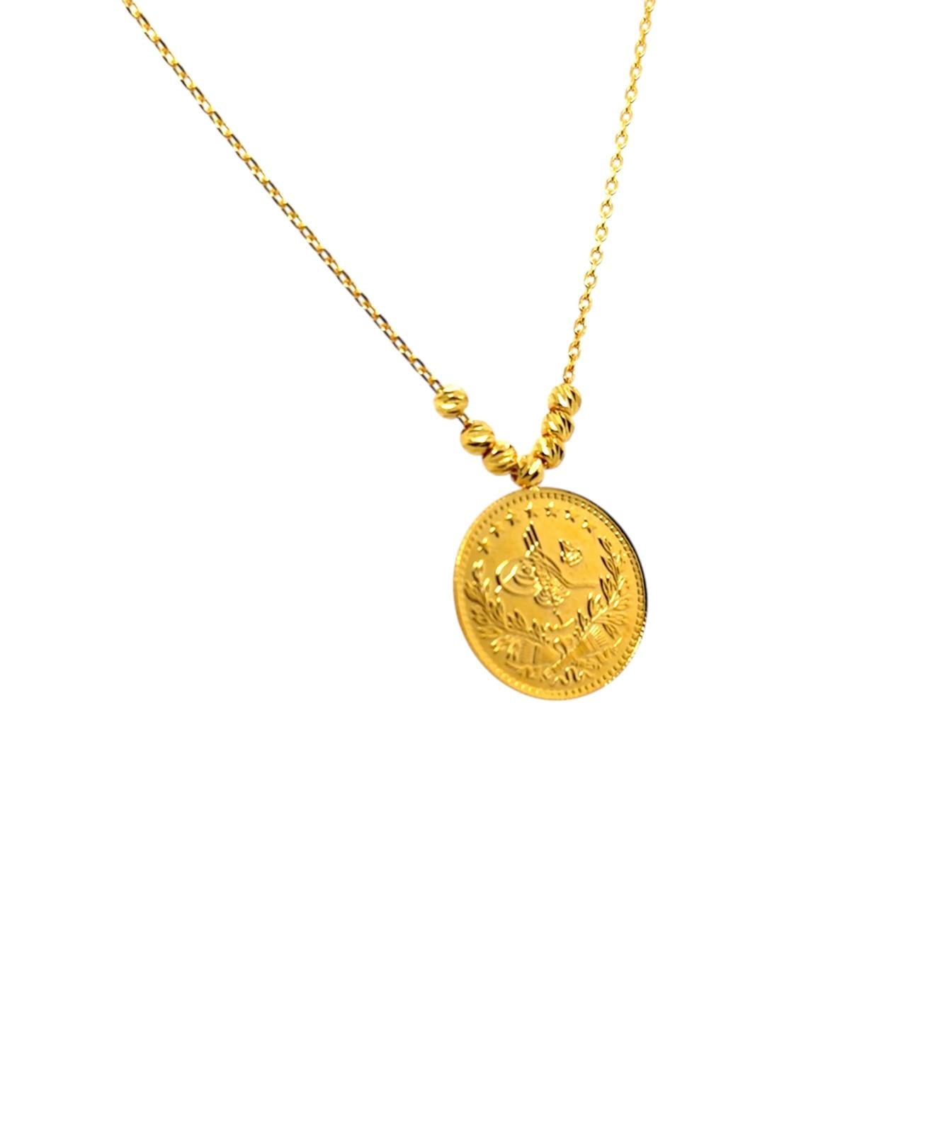 22K Gold | Halskette mit Ceyrek Resat Münze