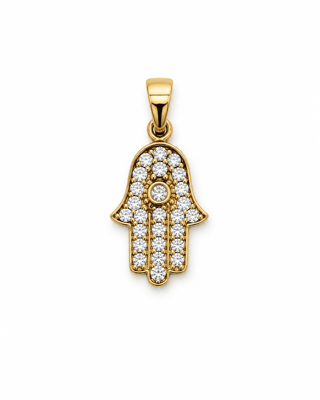 14K Gold | Anhänger Hand der Fatima mit Zirkonia A105