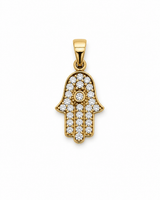 14K Gold | Anhänger Hand der Fatima mit Zirkonia A105
