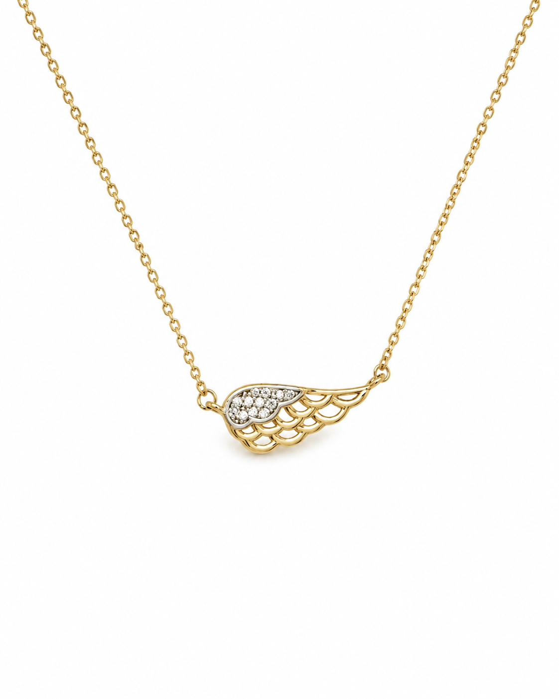 14K Gold | Halskette Engelsflügel mit Zirkonia K205