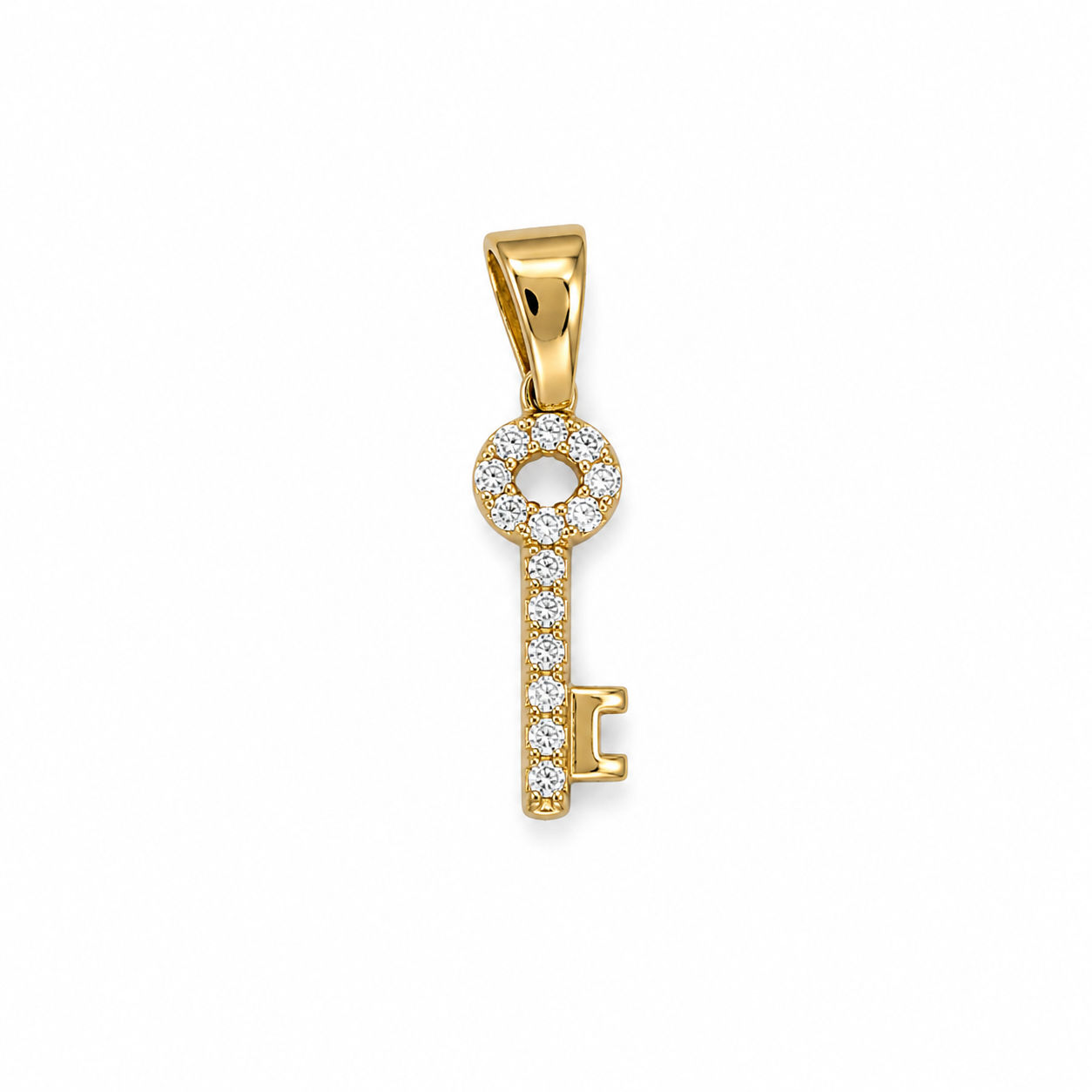 14K Gold | Anhänger Schlüssel mit Zirkonia A050
