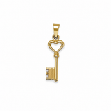 14K Gold | Anhänger Schlüssel mit Herz A089