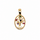 14K Gold | Anhänger Lebensbaum mit Zirkonia A076