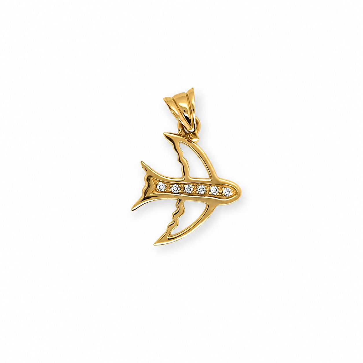 14K Gold | Anhänger Vogel mit Zirkonia A062