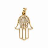 14K Gold | Anhänger Hand der Fatima mit Zirkonia A177