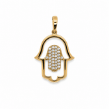 14K Gold | Anhänger Hand der Fatima mit Zirkonia A163