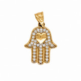 14K Gold | Anhänger Hand der Fatima mit Zirkonia A111