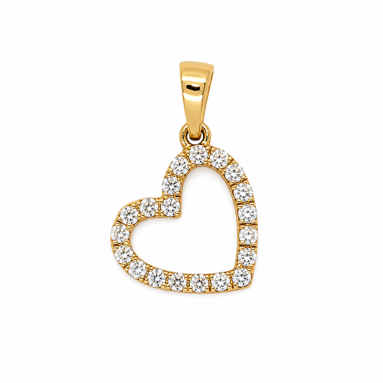 14K Gold | Anhänger Herz mit Zirkonia A077
