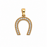 14K Gold | Anhänger Hufeisen mit Zirkonia A116
