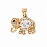 14K Gold | Anhänger Elefant mit Zirkonia A215