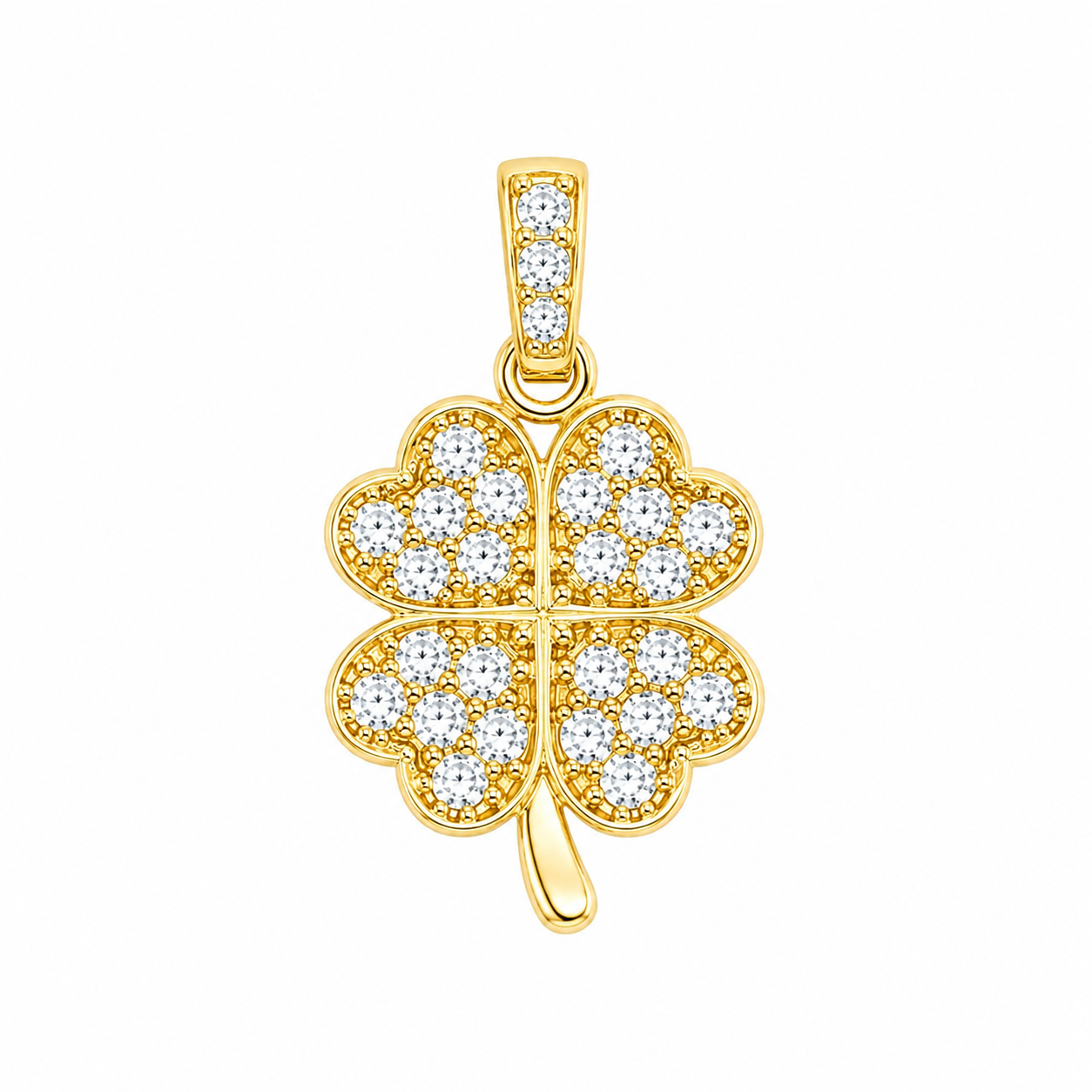 14K Gold | Anhänger Kleeblatt mit Zirkonia A115