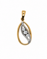 14K Gold | Anhänger Blatt mit Zirkonia A094