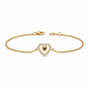 14K Gold | Armband Herzchen mit Zirkonia AB112
