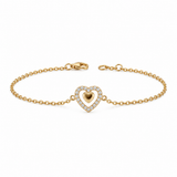 14K Gold | Armband Herzchen mit Zirkonia AB112