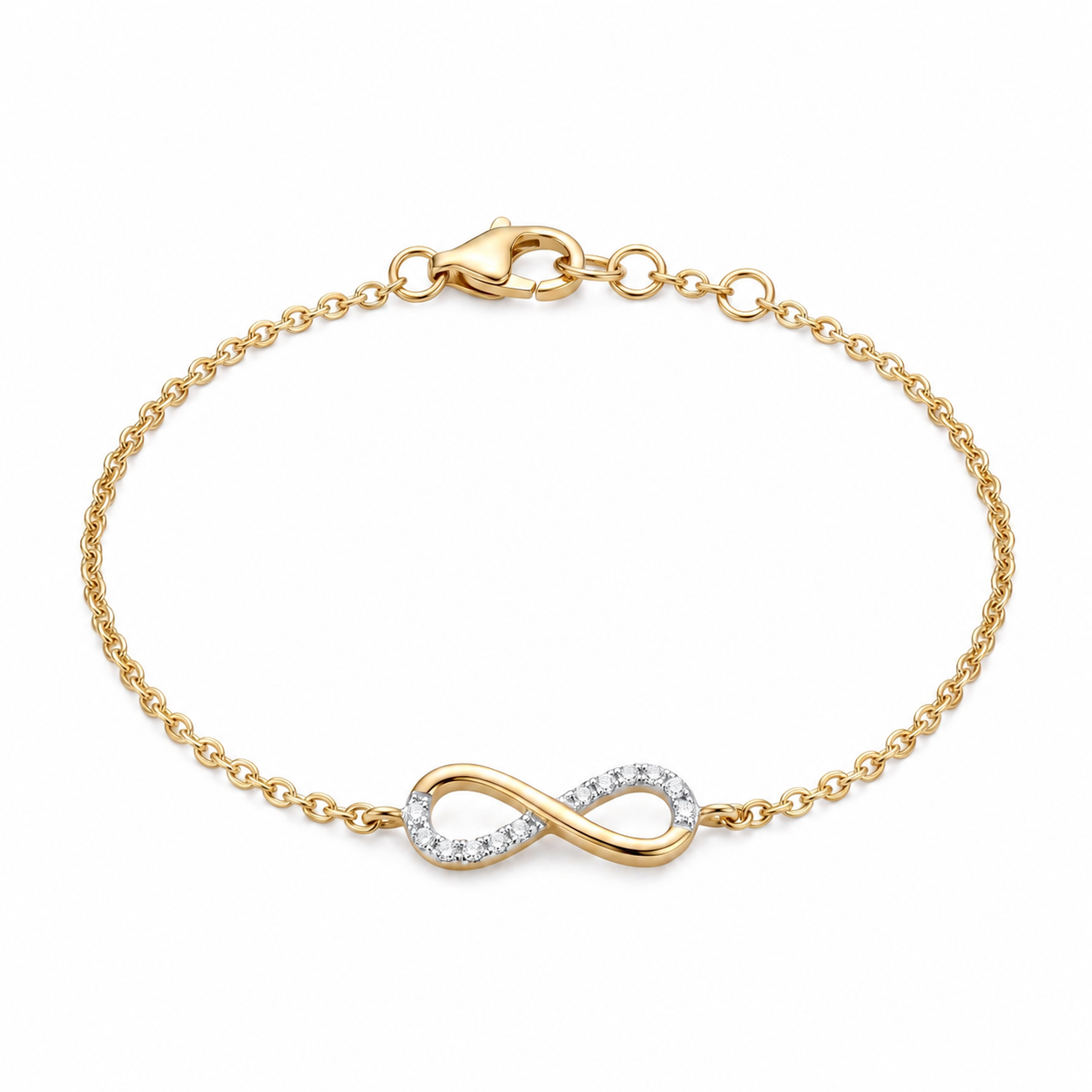14K Gold | Armband Infinity mit Zirkonia AB141