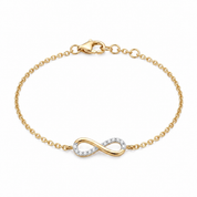 14K Gold | Armband Infinity mit Zirkonia AB141