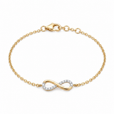 14K Gold | Armband Infinity mit Zirkonia AB141