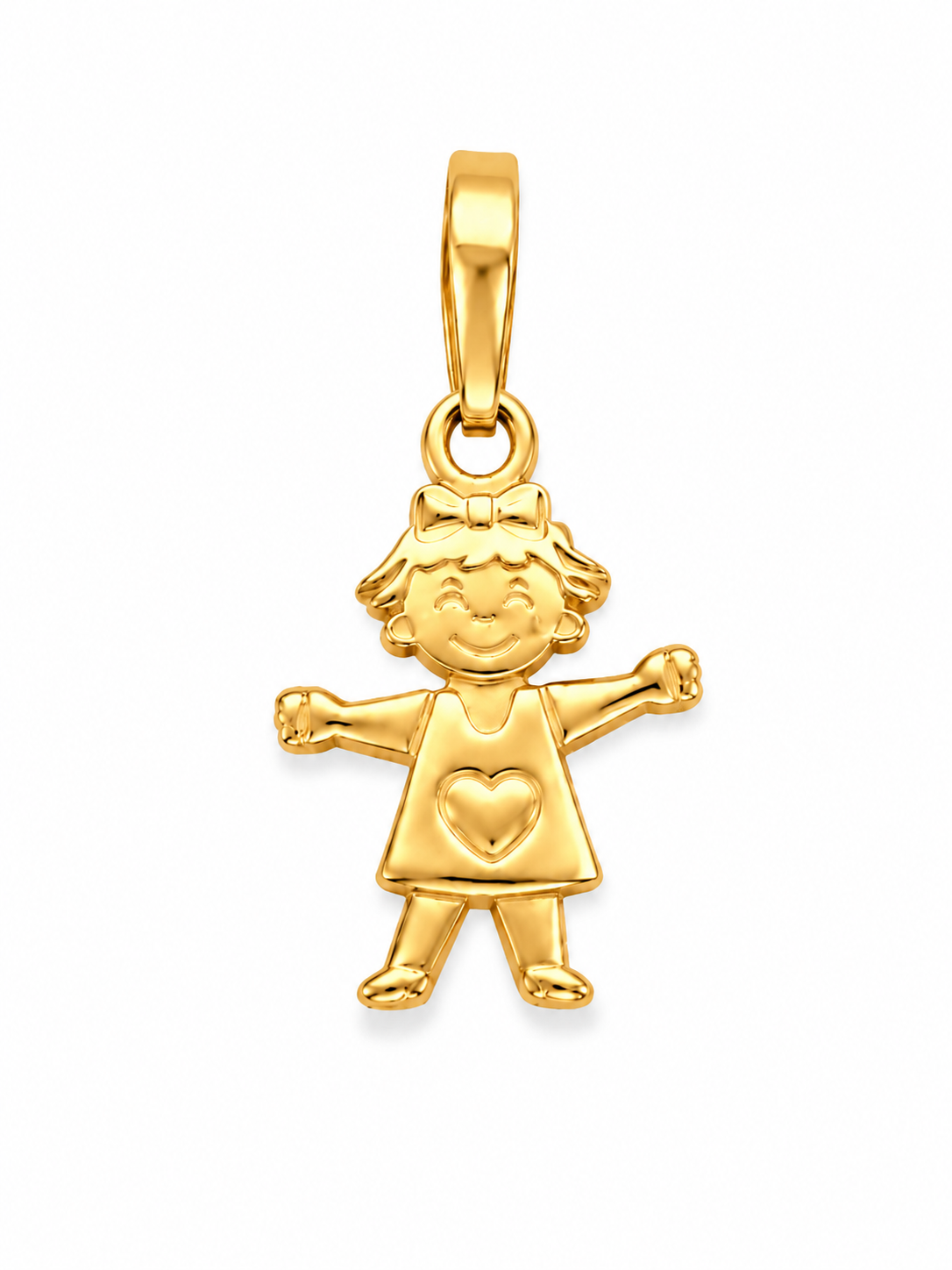 14K Gold | Anhänger Mädchen mit Herz A038