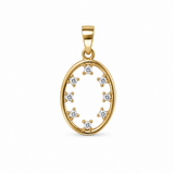 14K Gold | Anhänger Oval mit Zirkonia A086