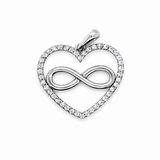 14K Gold | Anhänger Infinity Herz mit Zirkonia A117