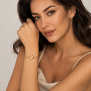 14K Gold | Armband Blume mit Zirkonia AB129